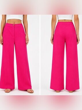 Love Tree Fuchsia Wide Leg High-Rise Pants